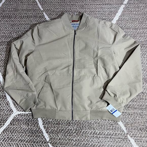 Michael Kors Tan/Khaki Mens Bomber Jacket Size XL - Picture 1 of 6